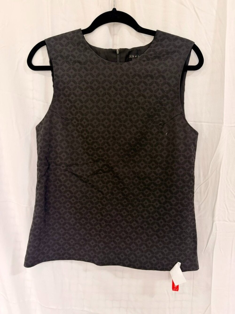 Theory Textured Silk Straight Shell Top | L | NWT